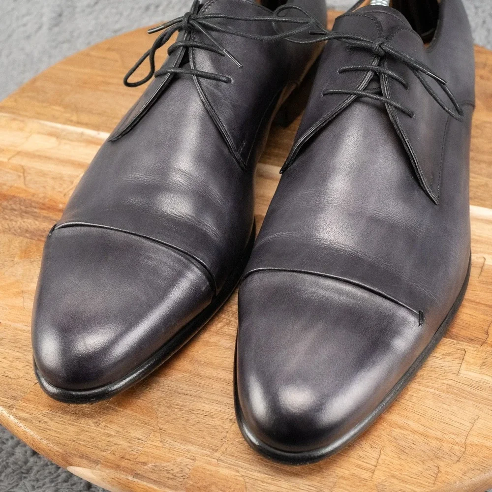 Berluti Galet Gaspard Oxford Smoky Grey Dress Shoes UK 10.5 US 11.5 EU 43.5 Calf